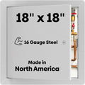 Best BA-AHD 18' x 18' Metal Access Panel with Concealed Pin Hinge, LEED Compliant 16-Gauge Steel Access Door for Non-Rated Drywall/Ceilings, White Drywall Panel with Rounded Corners, Screwdriver Latch