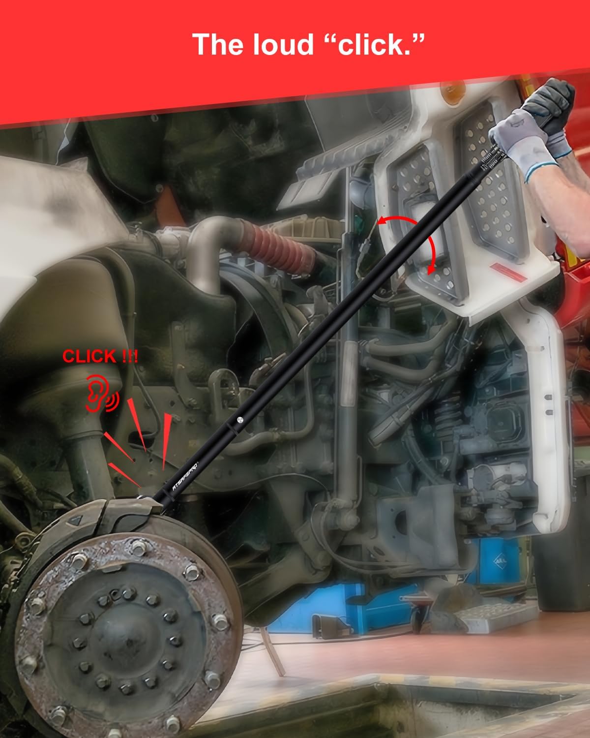 1 Inch Torque Wrench 200-1400 FT-Lb – 24-Tooth Reversible Ratchet, ±3% Accuracy, Cr-V Steel, Dual Scale (Ft-Lb/Nm), 55' Length Heavy Duty Torque Wrench for Trucks, Trailers & Heavy Equipment