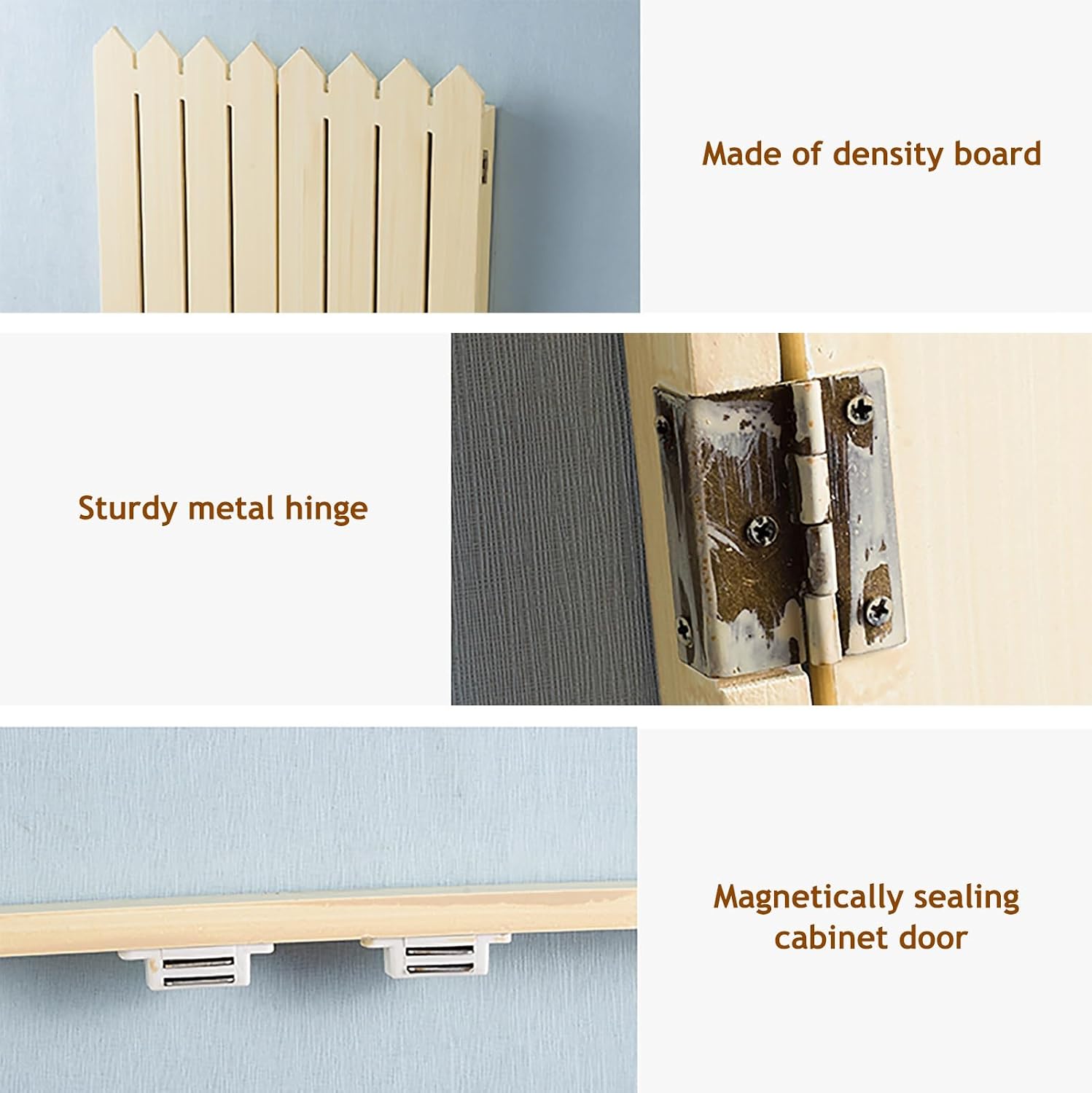 Electrical Panel Cover Breaker Box Cover Like Garden Fence, Wall Hanging Electrical Panel Cover, Removable Circuit Breaker Panel Cover, Household Meter Box Cover(Brown,50.3x45CM-19.8x17.7)
