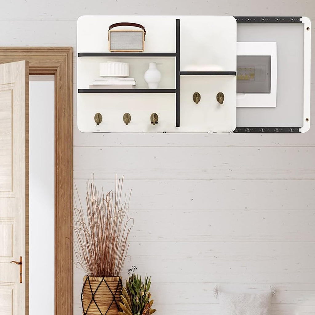 Sliding Door Electrical Panel Box Cover Wooden, Wall Mounted Hide Breaker Box Cover for Circuit Distribution Box, Indoor Meter Box Covers(Style/G,55x45cm(21 5/8x17 3/4'))