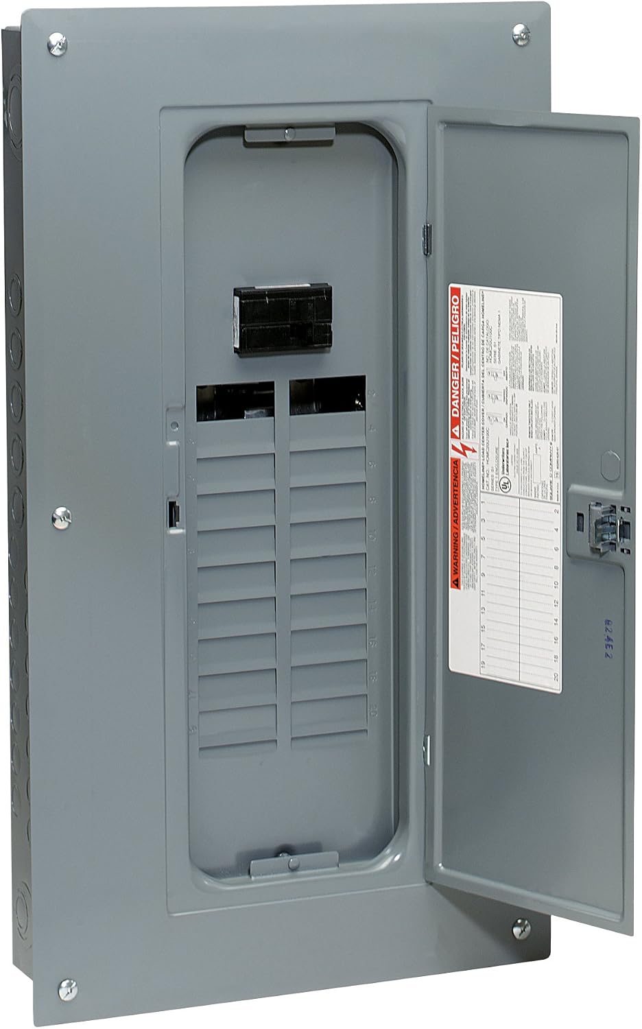 Square D - HOM20M100C Homeline 100 Amp 20-Space 20-Circuit Indoor Main Breaker Load Center with Cover