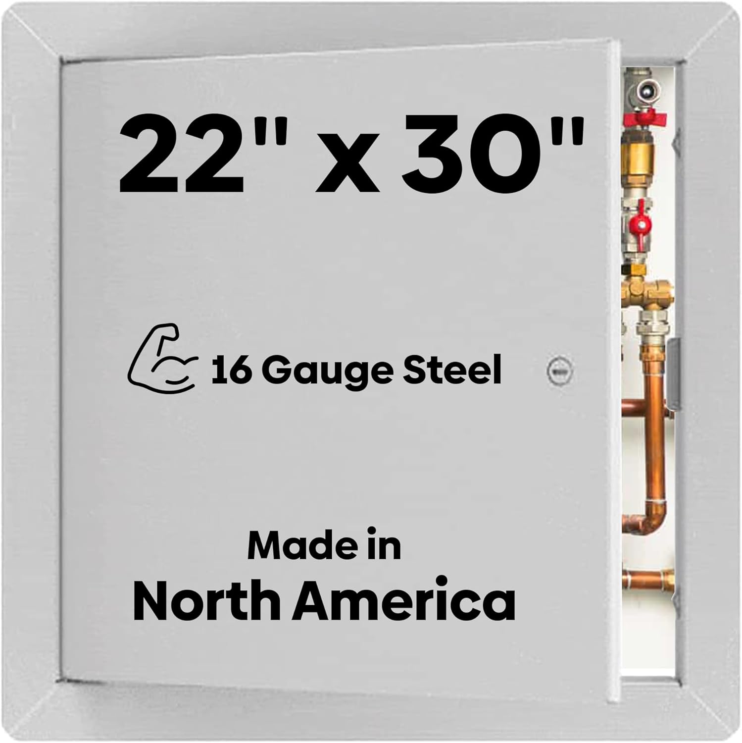 BEST BA-AHD 22' x 30' Metal Access Panel with Concealed Pin Hinge, LEED Compliant 16-Gauge Steel Access Door for Non-Rated Drywall/Ceilings, White Drywall Panel with Rounded Corners, Screwdriver Latch
