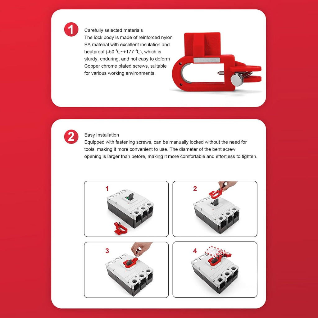 Lockout Tagout Kit Electrical Loto, Safety Padlocks Set with Tags, Tool Case, Plug Lock Out, Multi Pole Clamp On Circuit Breaker Lock Group Lockouts Hasps for Industry