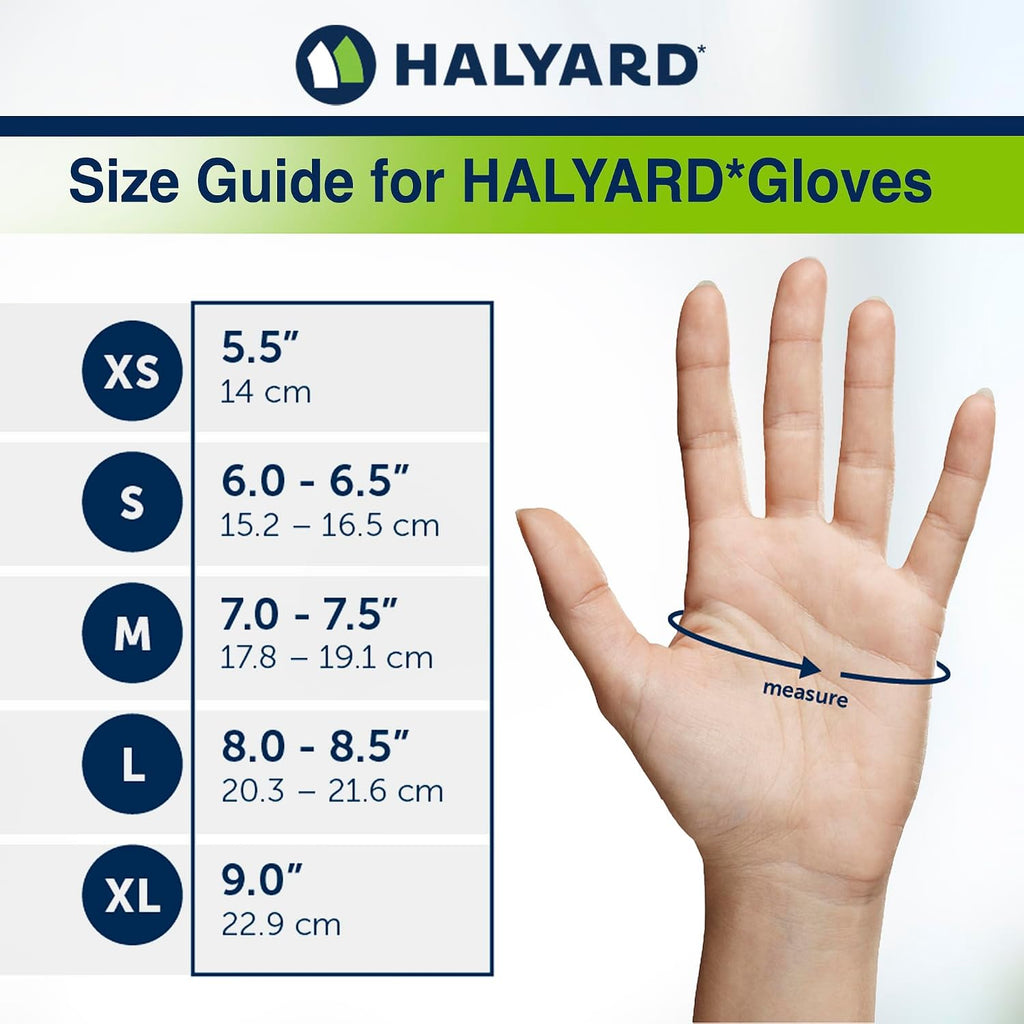 HALYARD Lavender Nitrile Exam Gloves, Disposable, Household Cleaning Supplies for First Aid, Beauty, Baby Care, Pet Care, 3.1 mil, Large, 52819 (Case of 2500)
