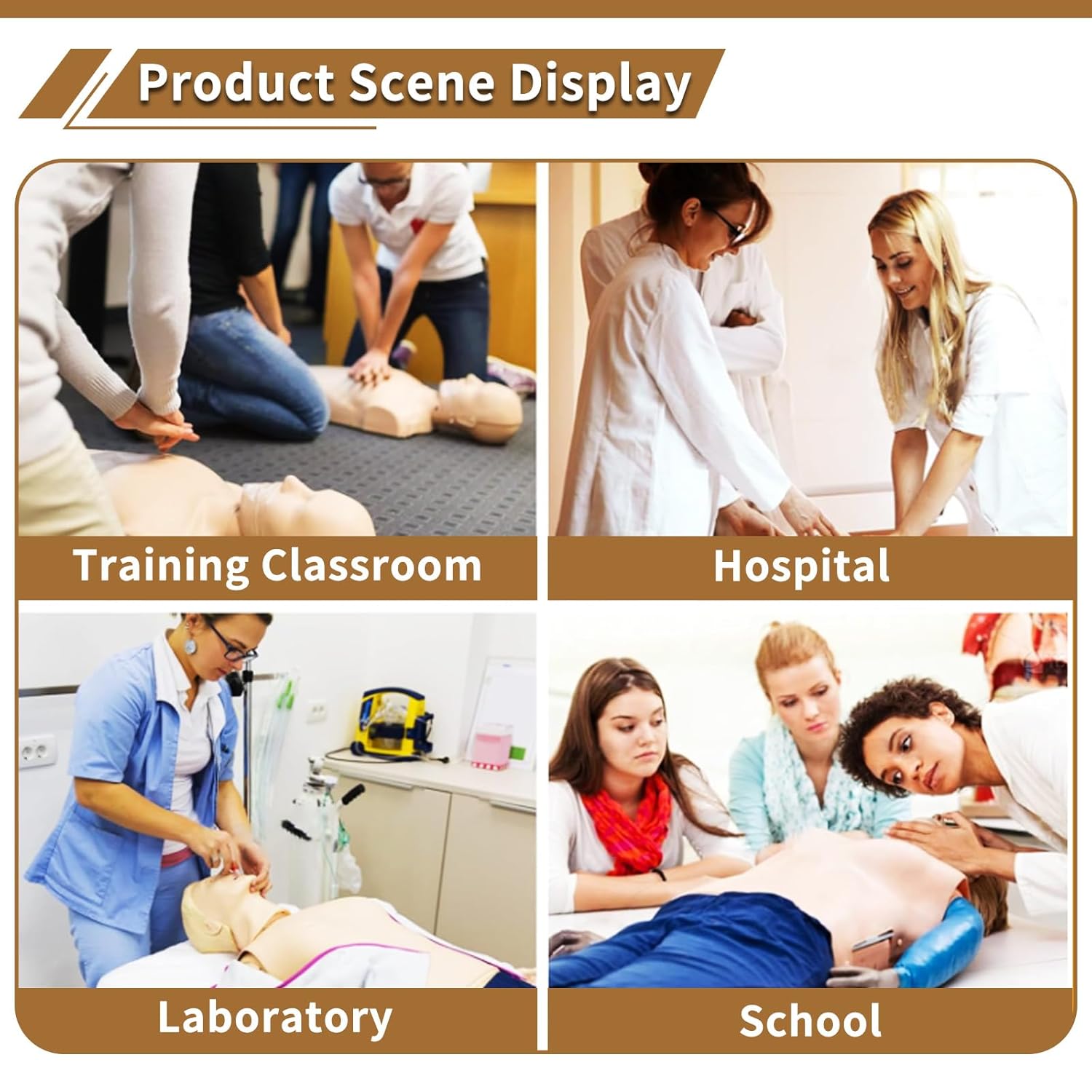 Patient Care Nursing Medical Manikin, Multifunction CPR Human Manikins 25 Items Nurse Skills Wound Demonstration with 3 Muscle Module & Patient Gown & Urinary Catheter for Teaching Pratice