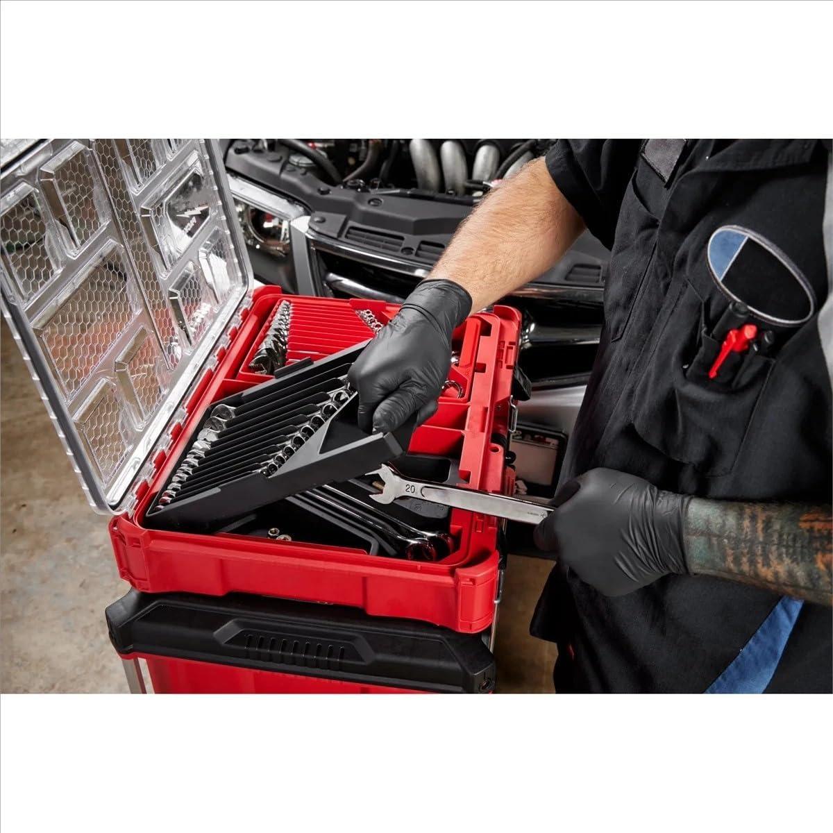 30pc 48-22-9485 Combination Wrench for Milwaukee Metric & SAE Wrench Set with PACKOUT Organizer