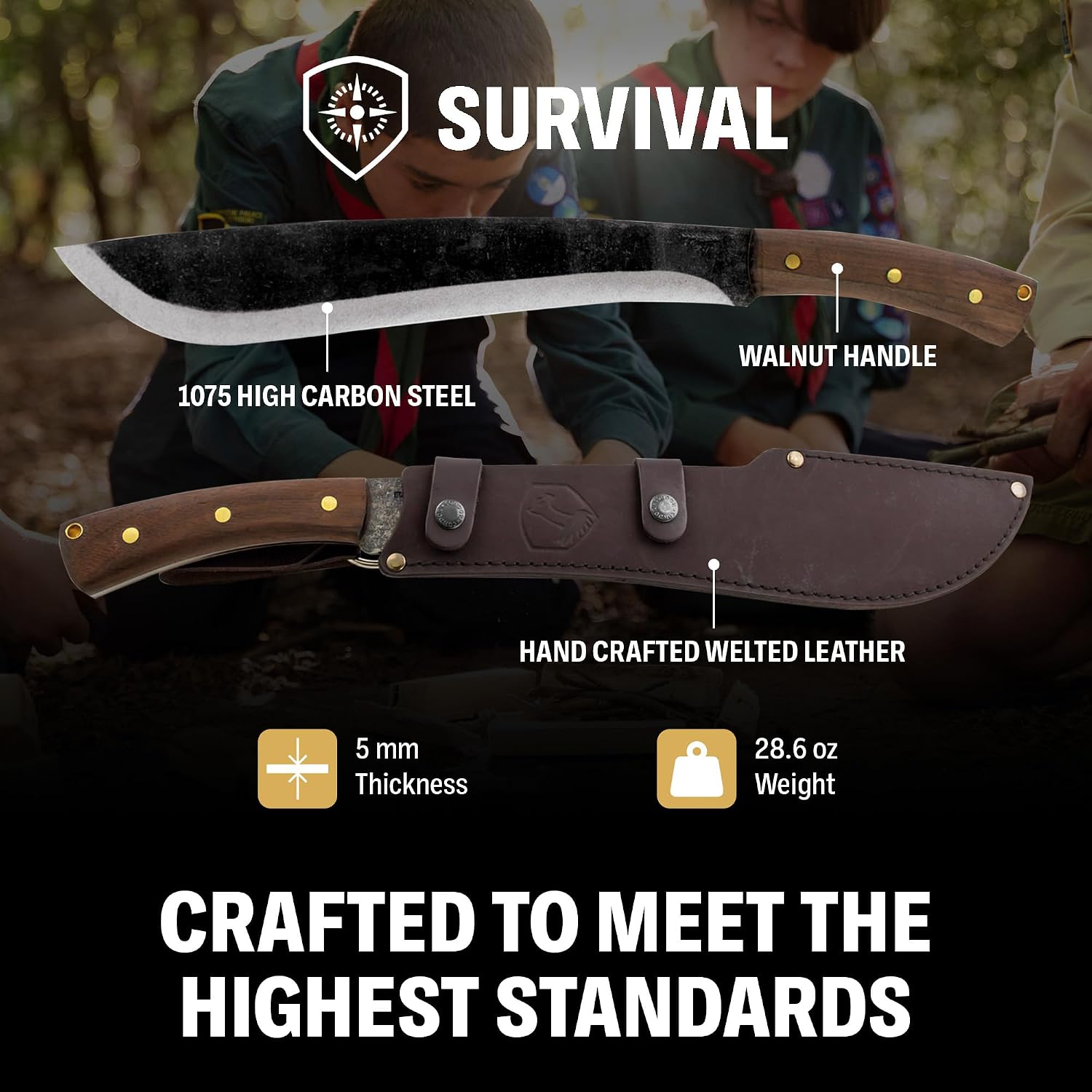 Condor Tool & Knife Survival Machete with Walnut Handle