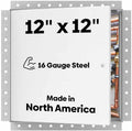 Best 12' x 12' Universal Metal Access Panel with Bead Flange, 16-Gauge Steel Access Door with Hidden Hinge, LEED Compliant Access Panel for Non-Rated Drywall/Ceilings, Screwdriver Latch, BA-UAP-DF