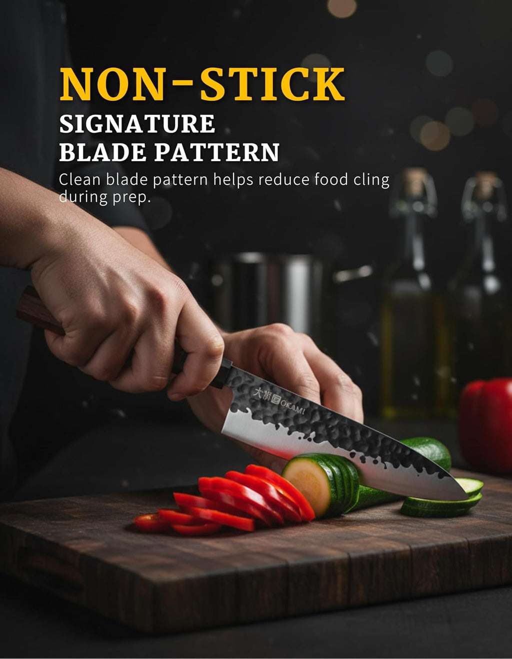 Classic Chef Knife 8 Inch – Japanese AUS 8 Steel Gyuto Knife, Ultrasharp & Perfectly Balanced Kitchen Knife with Rosewood & Ebony Handle for All Your Kitchen Tasks