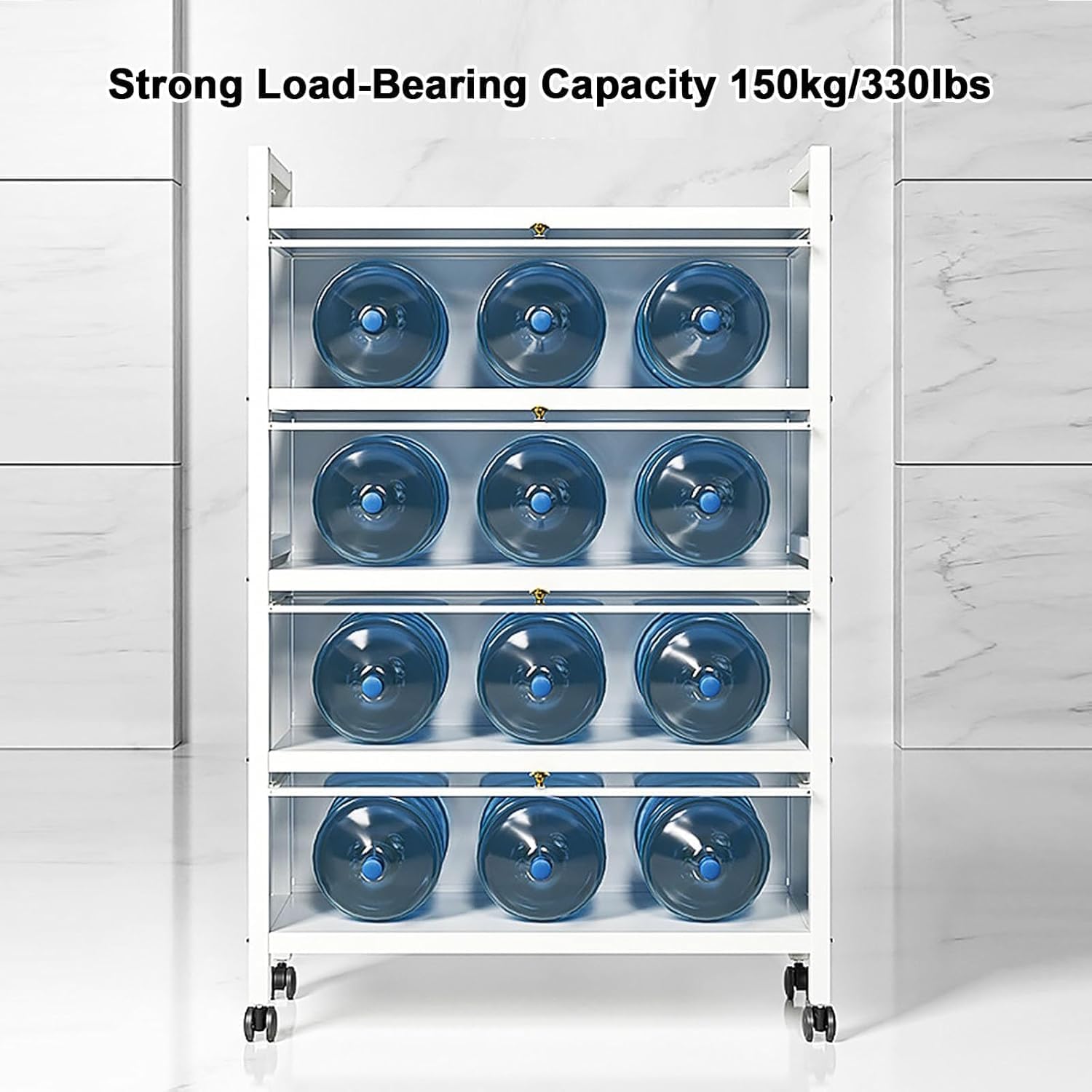 Microwave Storage Stand, Kitchen Pantry Storage Cabinet Coffee Bar Cabinet with Drawer, Kitchen Storage Cabinet, Kitchen Baker's Rack with Flip Door Cabinet, 5 Layers, 40cm/15.7in