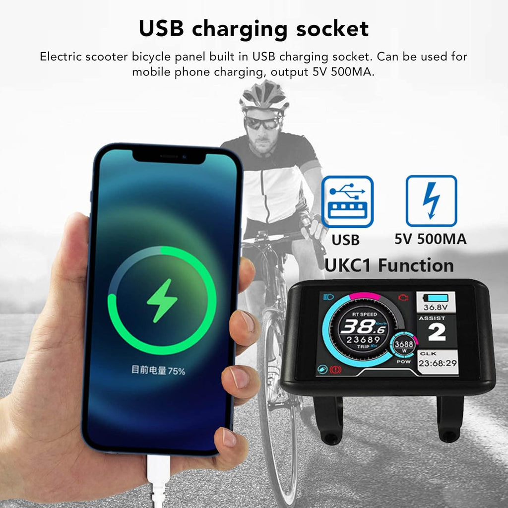 Electric Panel, UKC1 Color Display LCD Display for Electric Scooter with Connector Electric Accessories