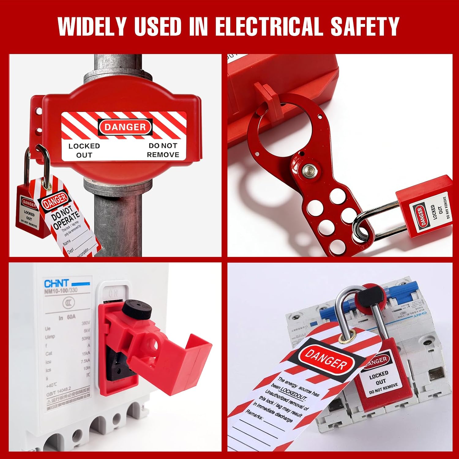 Lockout Tagout Station Kit 148pcs,Lock Out Tag Out Loto Hasps,Tags,Circuit Breaker Lockout,Ball Valve Lockout,Electrical Plug Lockout,Steel Cable Lockout for Loto Station Lock Out Tag Out Kit