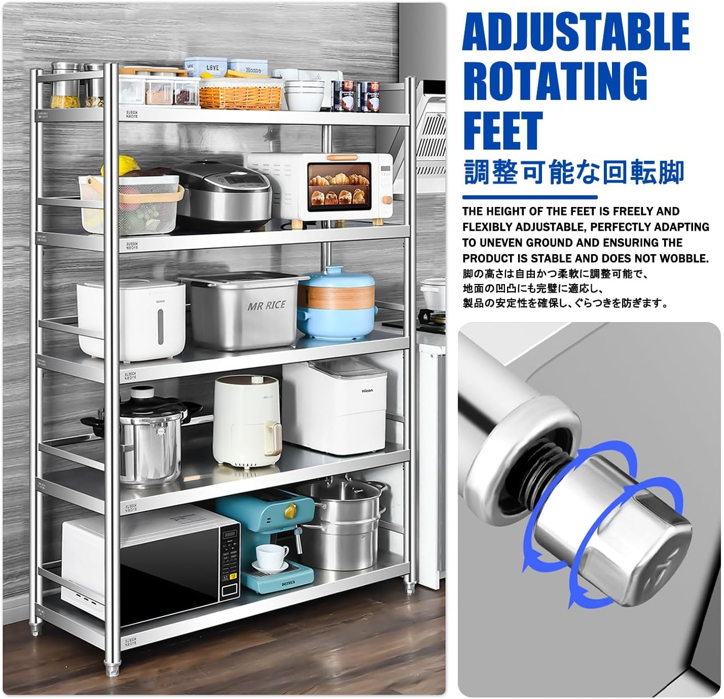 Bakers Racks for Kitchens，Kitchen Baker Rack，Small Bakers Racks for Kitchens，Easy to Install，Dining Rooms, Bedrooms, Balconies, Living Rooms, Etc.(60 * 50 * 100CM)