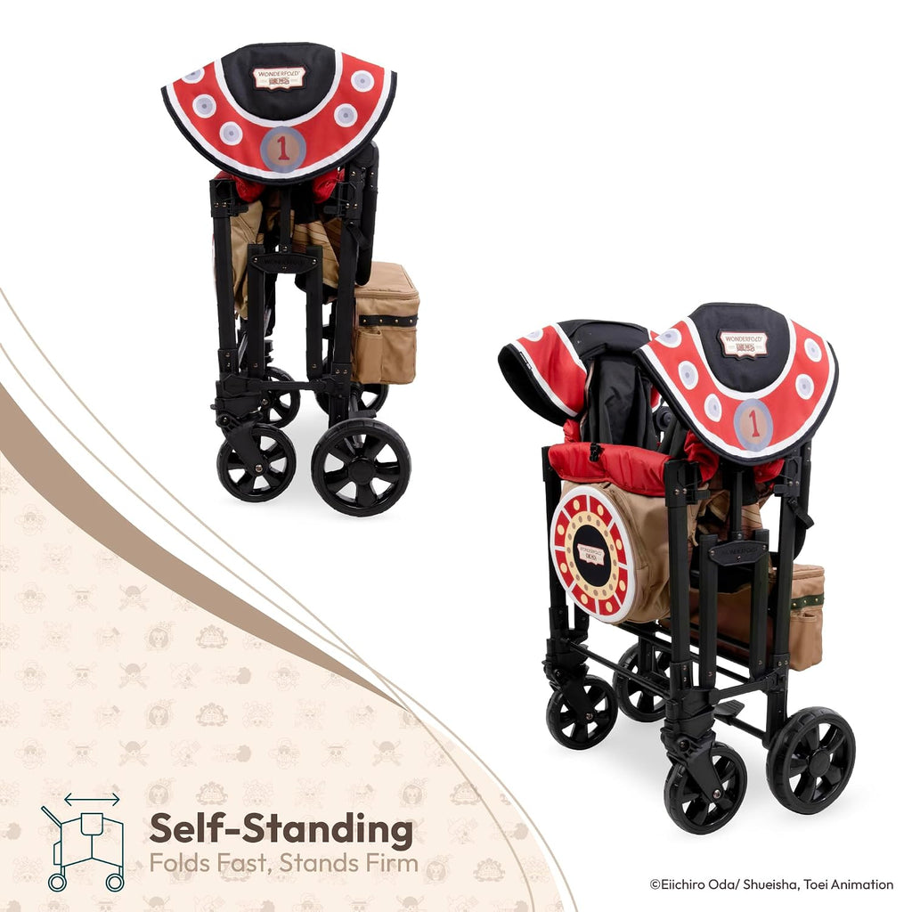 WonderFold ONE PIECE Thousand Sunny Limited Edition 4 Seater Stroller Wagon - Spacious, Safe, and Stylish Ride with All-Terrain Wheels