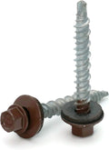 Hex Washer Head Mechanical Galvanized Mini Driller Roofing Screws Brown Finish - #10 x 2-1/2' Qty 1000