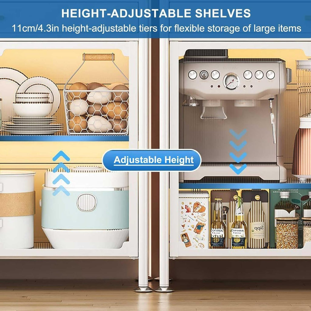 White 5 Tier Baker'S Racks For Kitchens With Drawer And Microwave Stand Adjustable Shelf Kitchen Storage Cabinet Microwave Oven Shelf Cabinet For Kitchen Hutch 179×80Cm,White,147.5x60cm/58x23.6in