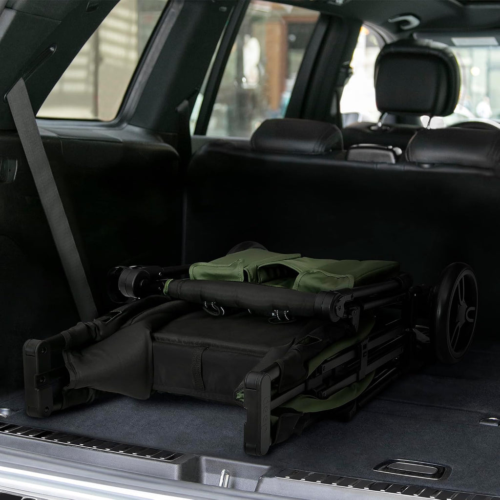 Jeep Sport Stroller Wagon by Delta Children, Black/Green | Stroller Wagon with 2 Canopies, Parent Organizer, Cup Holders, Adjustable Handlebar and Child Snack Tray