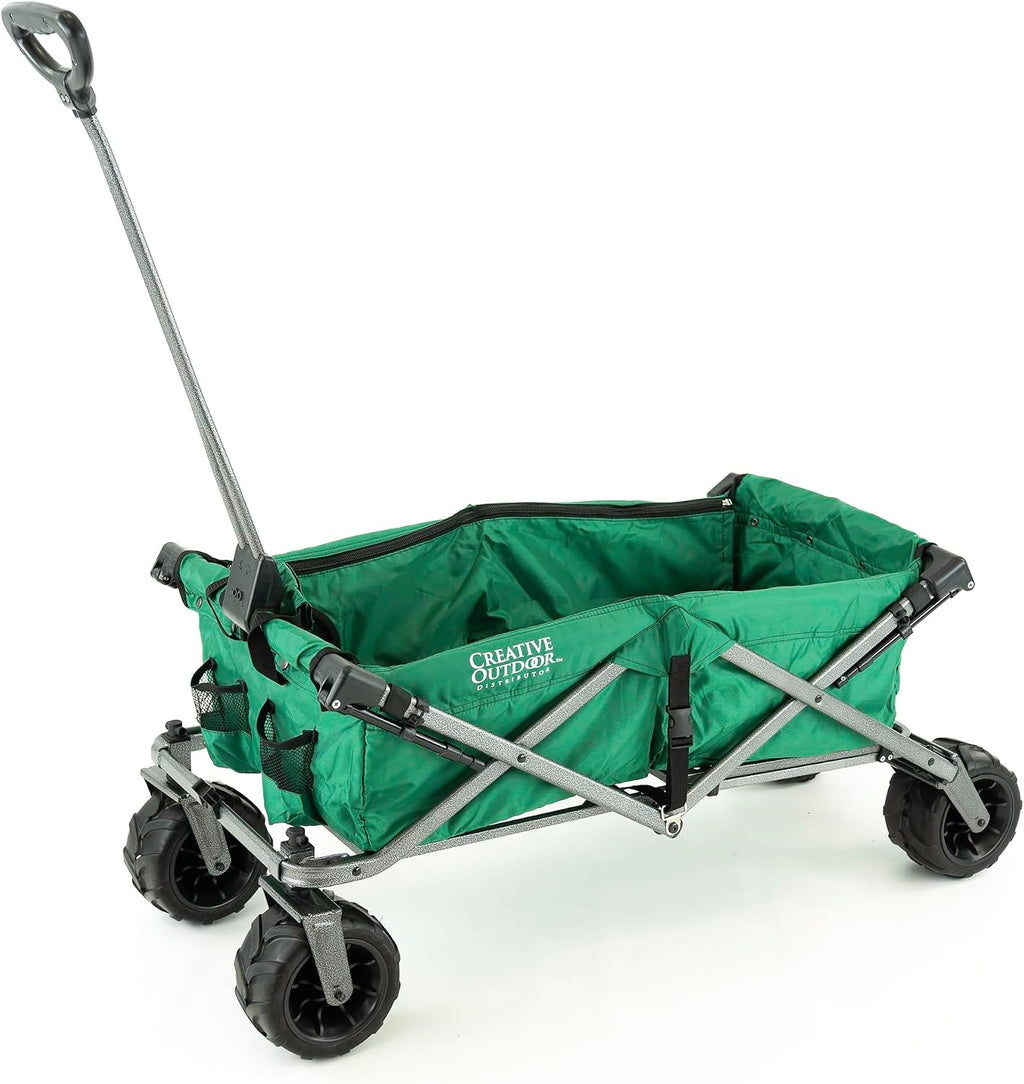 Creative Outdoor All-Terrain Deluxe Wagon | 360 Swivel All Terrain Wheels | Great for Beach, Park, Garden & Tailgate | Multiple Color Options