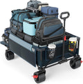 Timber Ridge 600L Beast Wagon 26' W Extra Wide All Terrain Folding w/Big Wheels, Cargo Net & Tailgate, 26' W and 55.25' L, 500lbs Heavy Duty Collapsible Portable Cart for Camping, Sports, Dogs, Blue
