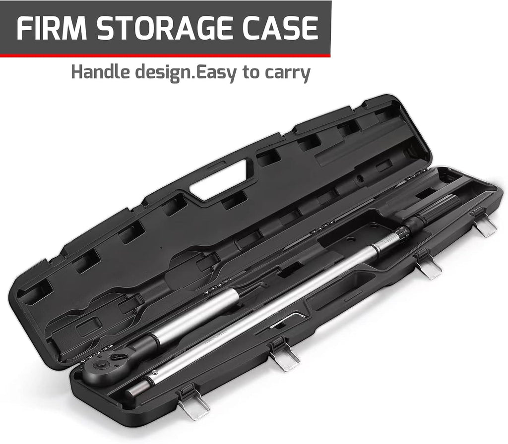 3/4-Inch Drive Click Torque Wrench (100-600ft.lb / 135-815Nm) Dual-Direction Adjustable Torque Wrench Set