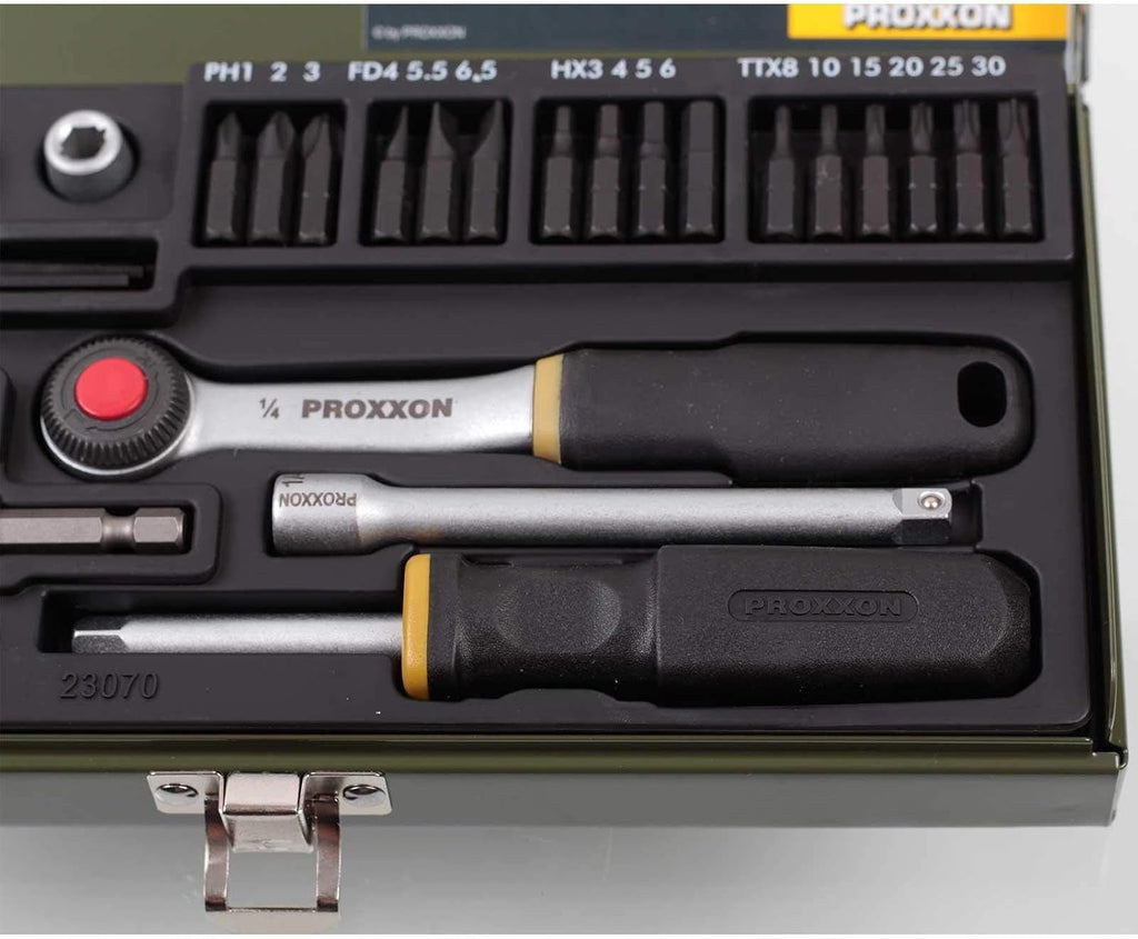 Proxxon 23070 38-Piece 1/4-Inch Drive Screwdriver/Socket Set with Magnetic Adapter