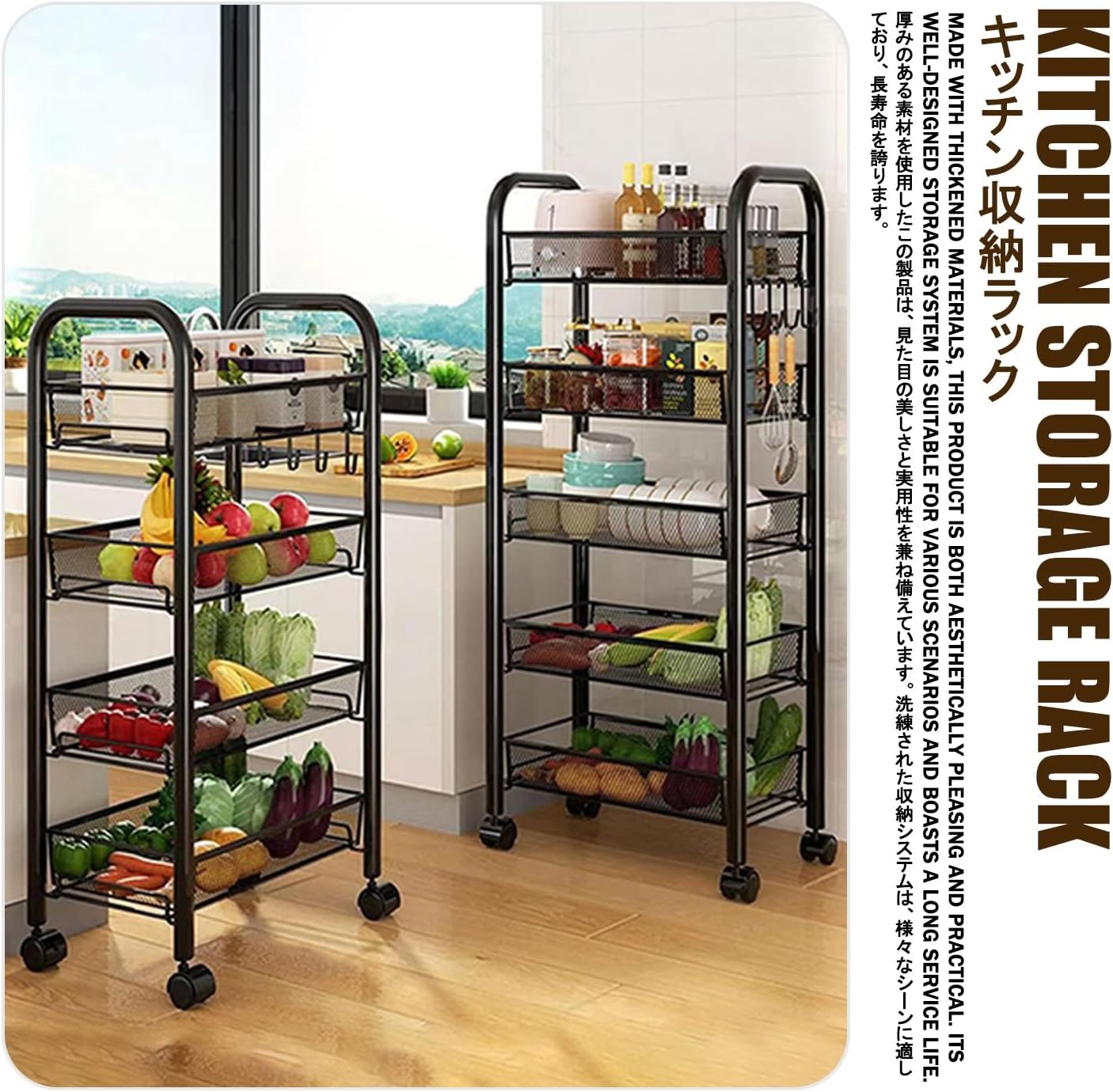 Kitchen Bakers Rack with Storage，Bakers Rack，Kitchen Storage Rack，Microwave Stand with Storage，Suitable for Kitchens, Bathrooms, Bedrooms, and Pantry.(White,B_44*26 * 62CM)