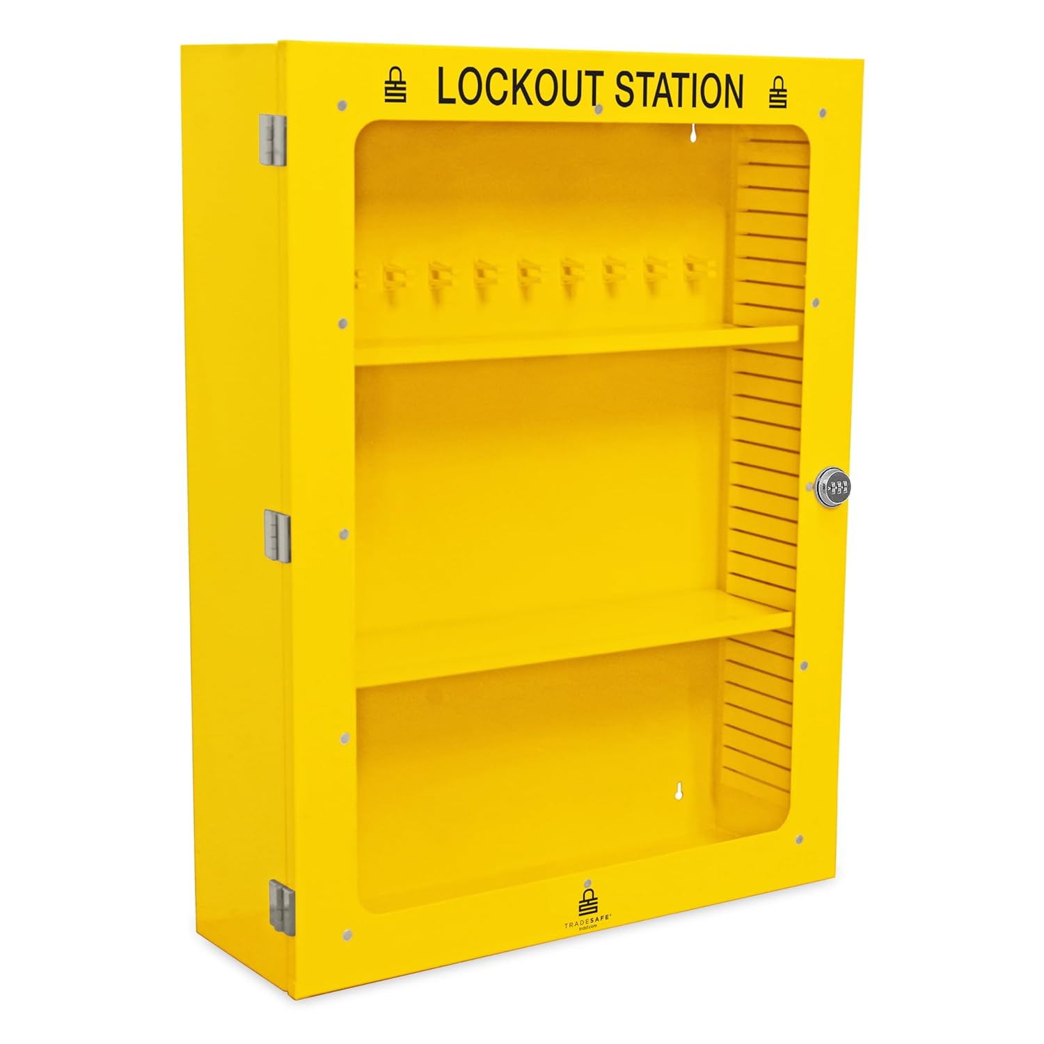 TRADESAFE Lockout Tagout Cabinet, Lock Out Tag Out Station Unfilled - No Loto Devices Included, Wall-Mountable Lockout Tagout Station Cabinet, Loto Box 24 x 8 x 31-1/2 inches