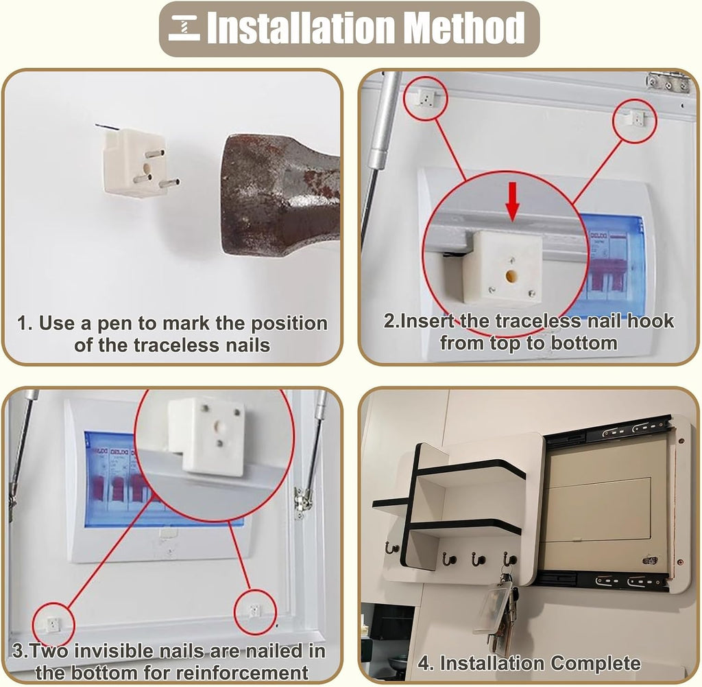 Sliding Door Electrical Panel Box Cover Wooden, Wall Mounted Hide Breaker Box Cover for Circuit Distribution Box, Indoor Meter Box Covers(Style/F,60x40cm(23 5/8x15 3/4'))