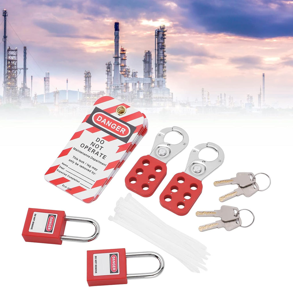 Dura Safety Padlocks and Lockout Tagout Loto Gear,Comprehensive Lockout Tagout Kit,for Lockout Hasp and Tags
