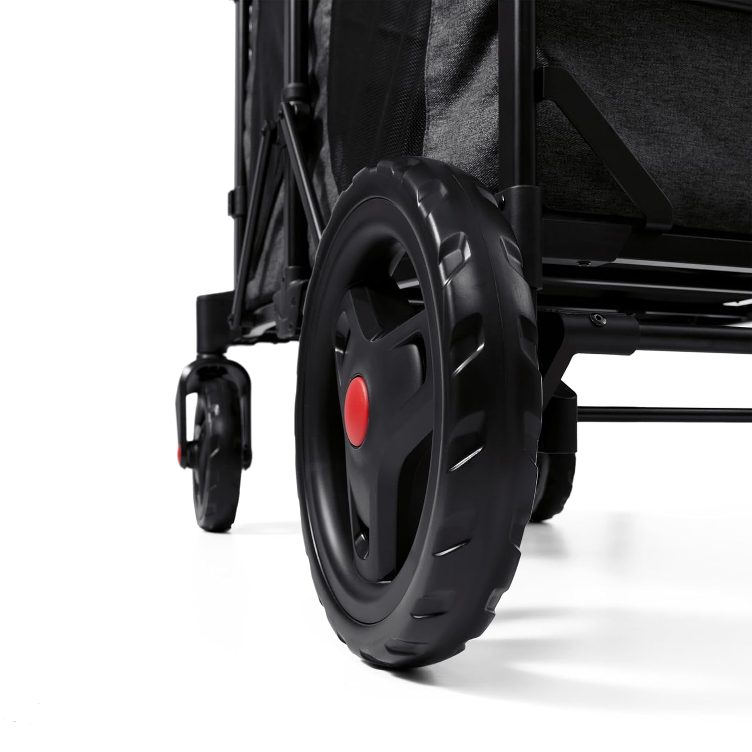 Radio Flyer Voya Stroller Wagon, for Ages 6+ Months, Extra Tall Sides, Push or Pull, 2 Seats, Dual Sun Canopies, Compact Fold, Lightweight, Storage Space, 5-Point Harnesses, Stroller Wagon for Kids