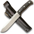 Joker Nomad 6.5 CM137-P Survival Knife, 6.5 in Böhler N695 Blade, Black Micarta Handle, Leather Sheath with Ferro Rod, Made in Spain, for backcountry travel, camp chores, fishing trips and bushcraft