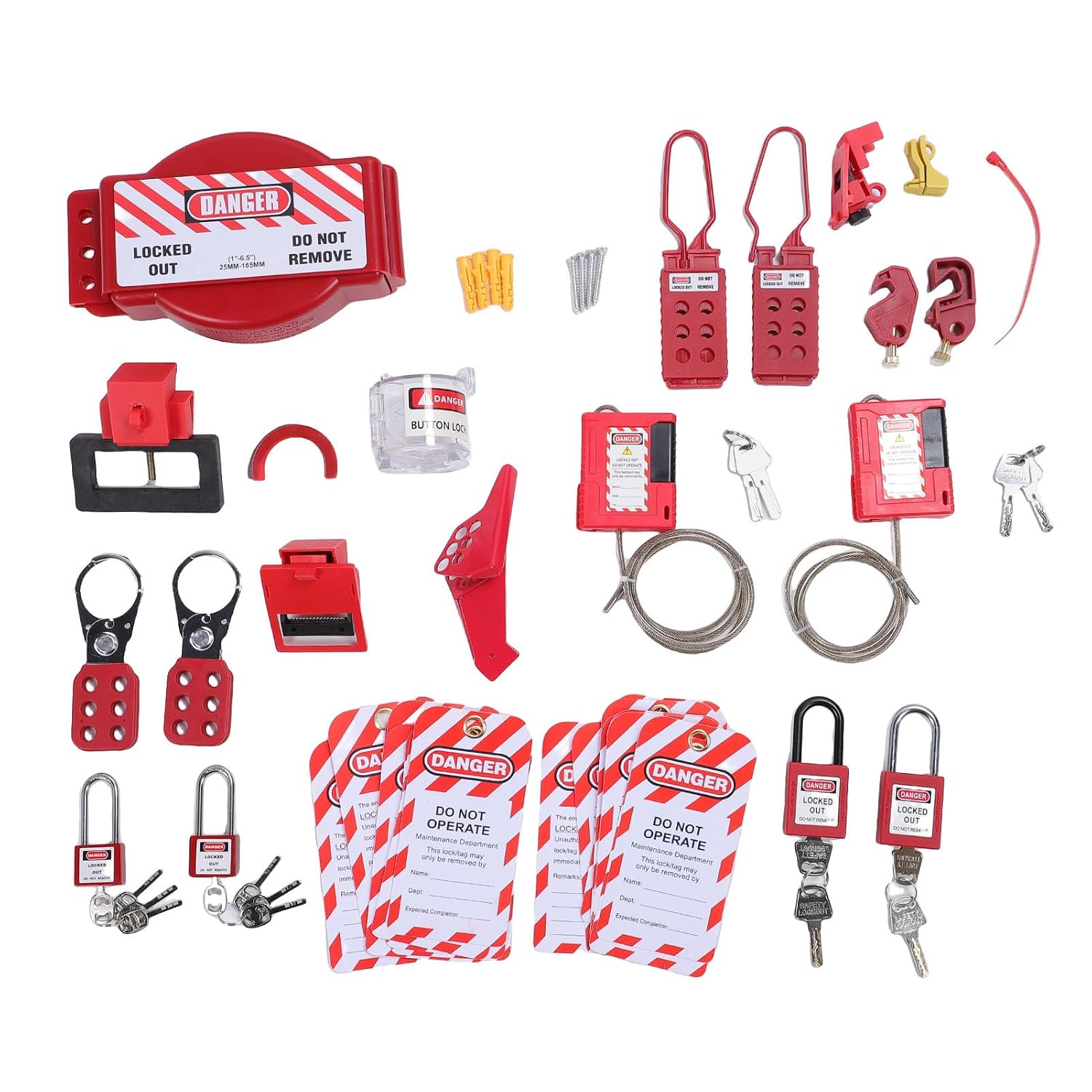 Lockout Tagout Station,Lock Out Tag Out Kit Board Loto Devices with Safety Padlocks, Lockout Hasp, Lock Out Tags, Circuit Breaker Lock, Lockout Safety Supply