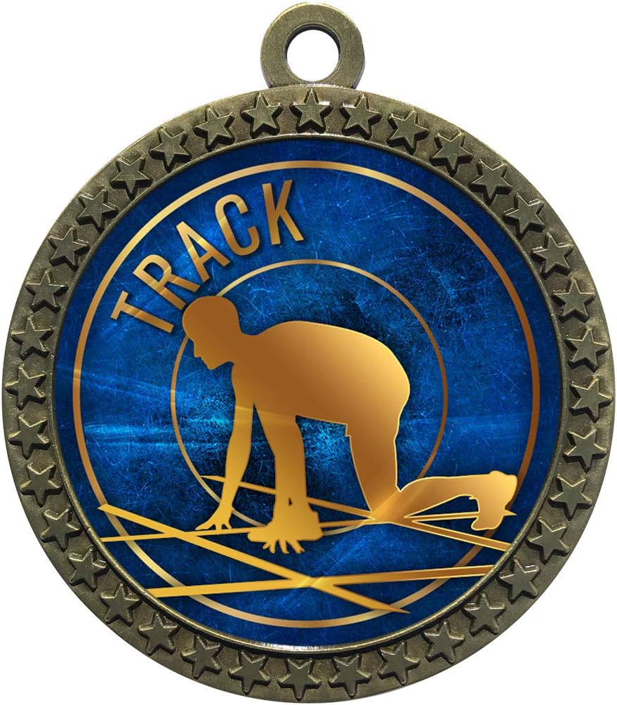Express Medals 1 to 50 Packs Track Gold Medal Trophy Award with Neck Ribbon D212-EG58