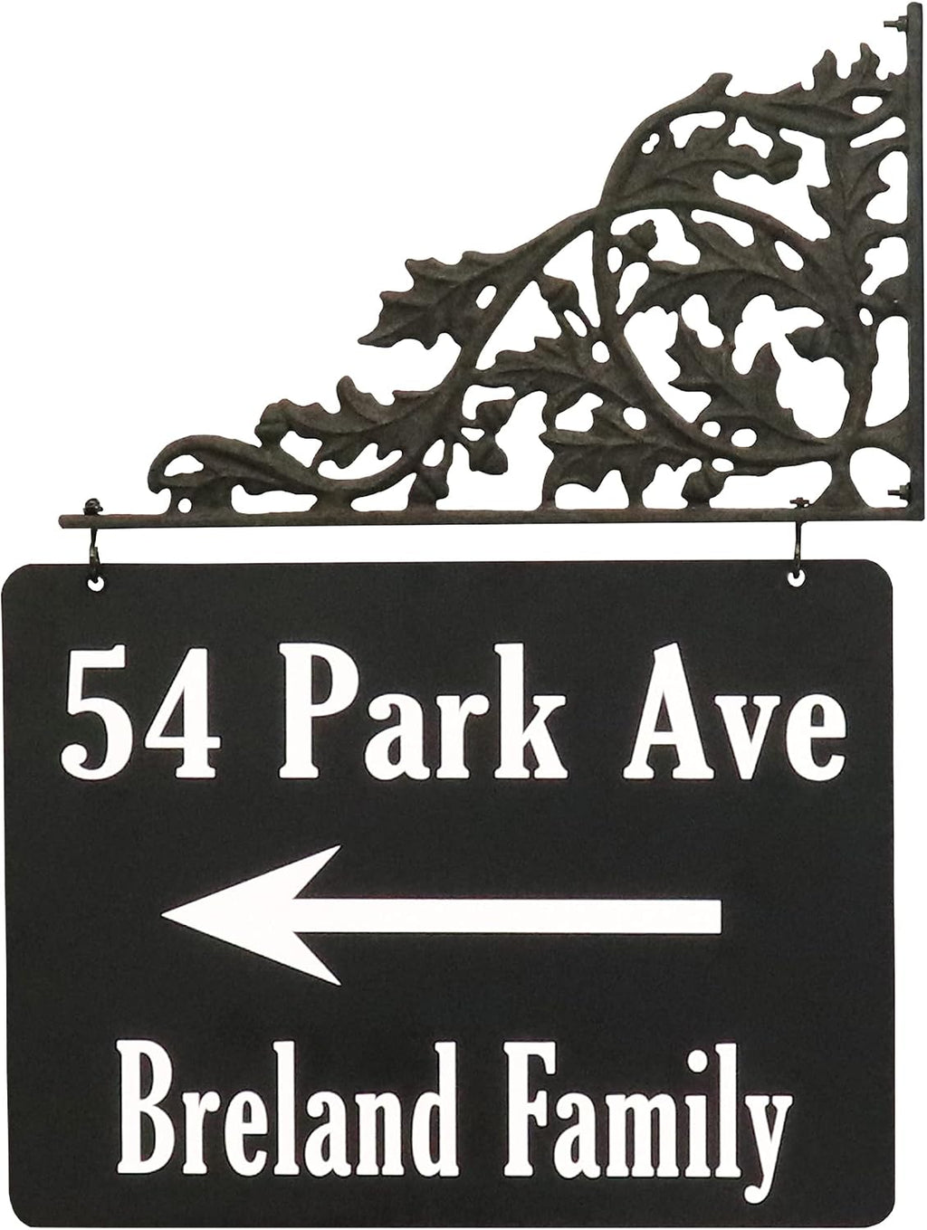 Address America Double-Sided, Reflective Oak Lamppost Sign with XL Plaque