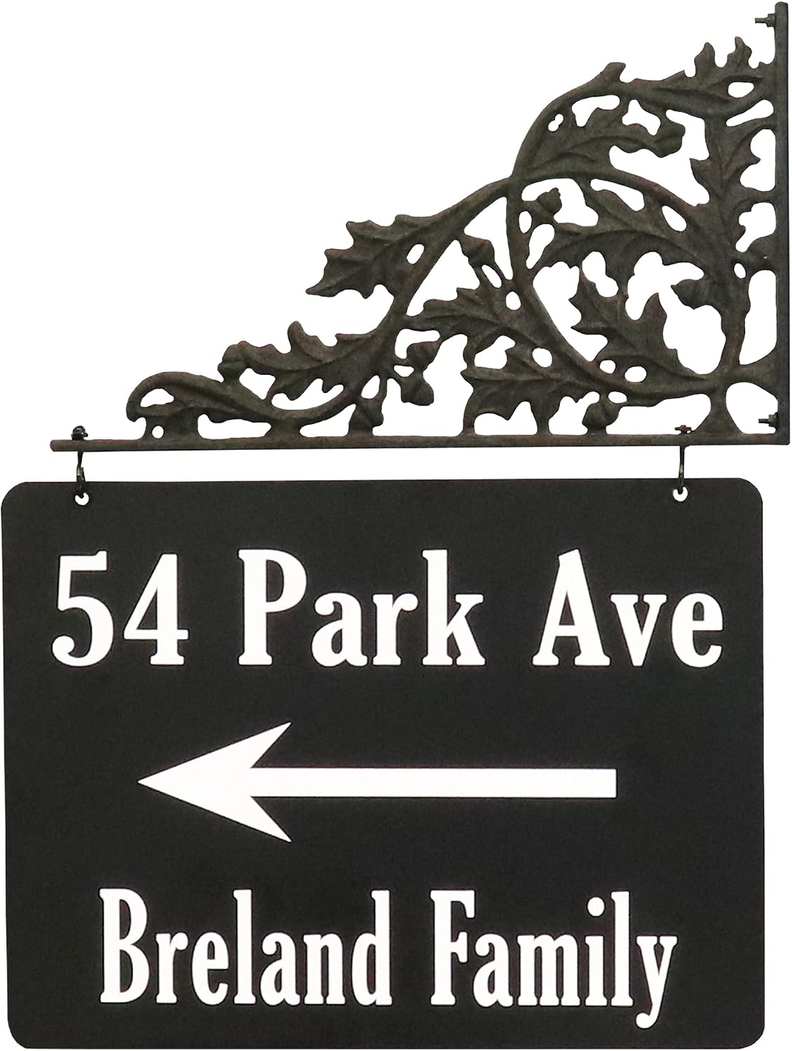 Address America Double-Sided, Reflective Oak Lamppost Sign with XL Plaque