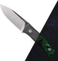 LionSTEEL M4 Fixed Blade FatCarbon Glow in the Dark Carbon Fiber Handle Scales, Full Extended Tang Construction, M390 Steel Blade, Triple Stitched Leather Sheath, KAVISO Exclusive