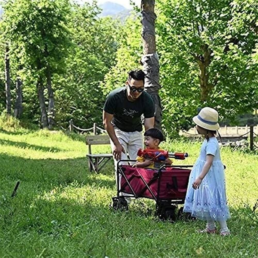 Folding Wagon Cart Beach Wagon Grocery Wagon Folding Carry Cart Folding Wagon Trolley Camping Cart Collapsible Outdoor Garden Sport Carry Wagon Garden Garden Wagon Utility Wagon Grocery Cart ( Color :