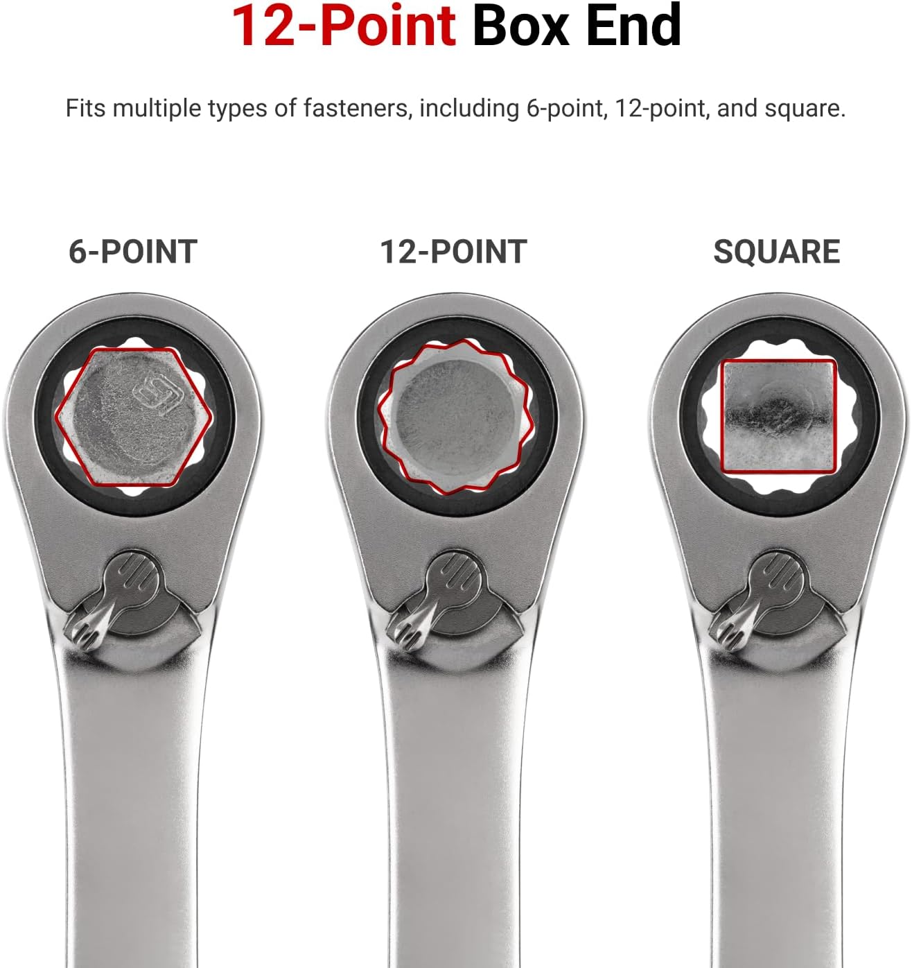 TEKTON Reversible 12-Point Ratcheting Combination Wrench Set, 14-Piece (6-19 mm) | WRC94002