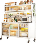 Standing Baker's Racks for Kitchens with Storage, Storage Cabinet, Microwave Kitchen Cabinets with Storage and Flip Dual Door, Storage Organizer for Kitchen Hutch, Home (Size : 103cm/41in)