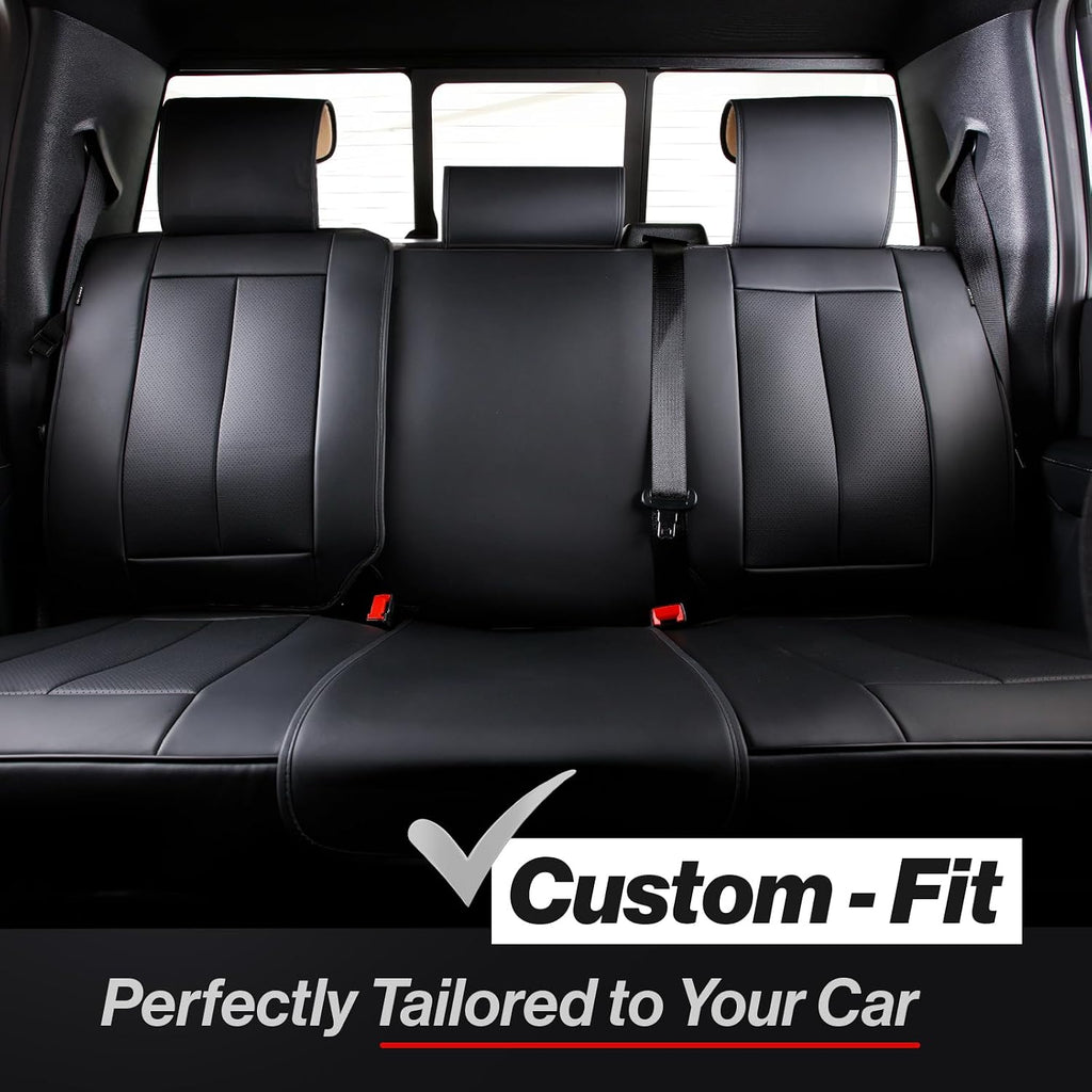 Coverland Custom Car Seat Covers Compatible with 2003-2008 Mazda, Mazda6 Sport Wagon - Premium Leather Non-Slip Memory Foam Waterproof Seat Cover Custom fit Interior Protector [Rear-Black]
