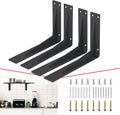 CLT 20' Black Shelf Bracket, 1/5' Thick – Heavy Duty Corner Brace, Supports 550 lbs, Industrial Modern Farmhouse Style – Right Angle Bracket for Tables, Benches, DIY Space-Saving Projects (Pack of 4)