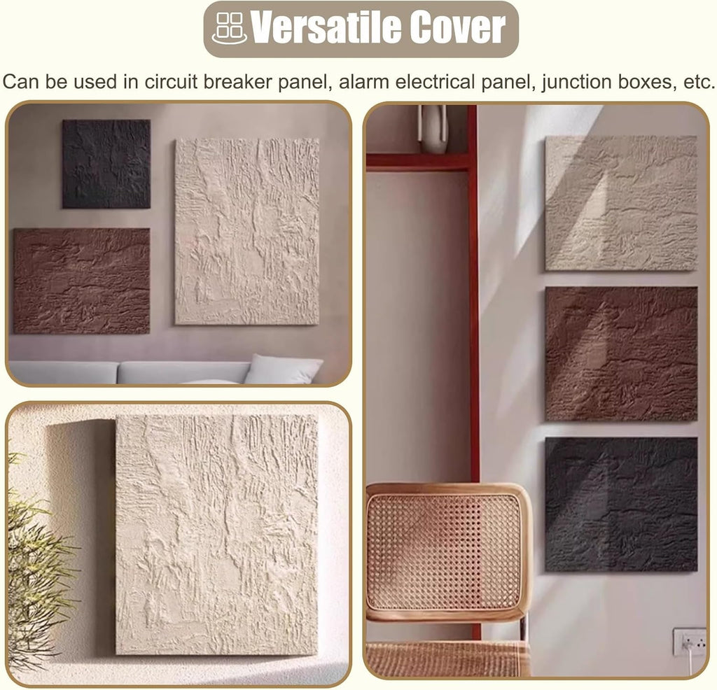 Wall Mounted Circuit Electrical Panel Cover, Vertical Breaker Box Covers for Decorative Wall/Hide Meter, Artative Fuse Box for Distribution Panel(Deep Coffee,70x100cm(27 1/2x39 3/8in))
