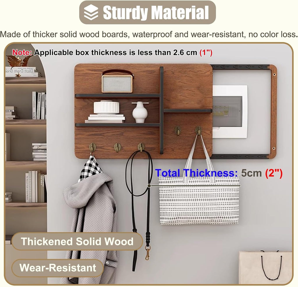 Sliding Door Electrical Panel Box Cover Wooden, Wall Mounted Hide Breaker Box Cover for Circuit Distribution Box, Indoor Meter Box Covers(Style/F,50x40cm(19 3/4x15 3/4'))