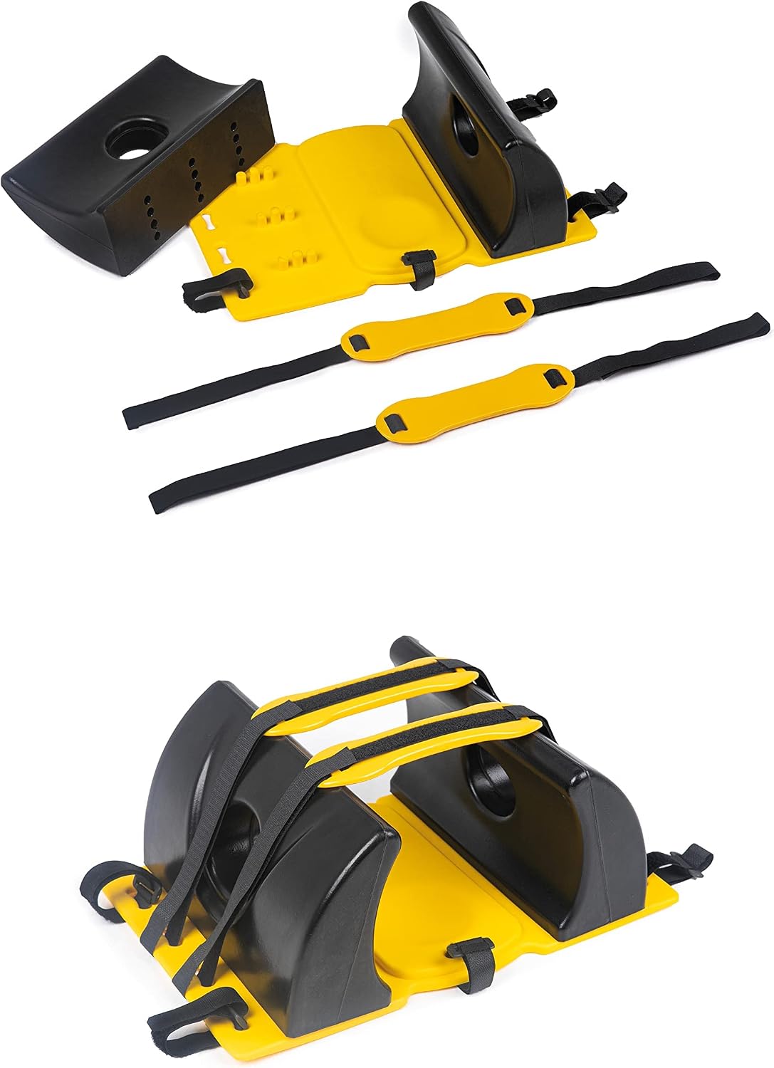 ARS Spine Board Stretcher, First Responder Medical Backboard Head Immobilizer Unit and Spider Straps, EMT Supplies and Equipment for Patient Transfer (Yellow), 16.1 pounds, 1 Count