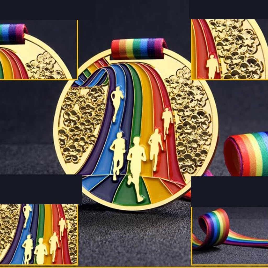 10-50 Pieces Marathon Race Gold Medal Track and Field Long Distance Sprint Race Champion Metal Commemorative Plaque Student Games Party Favors(50 Pieces)