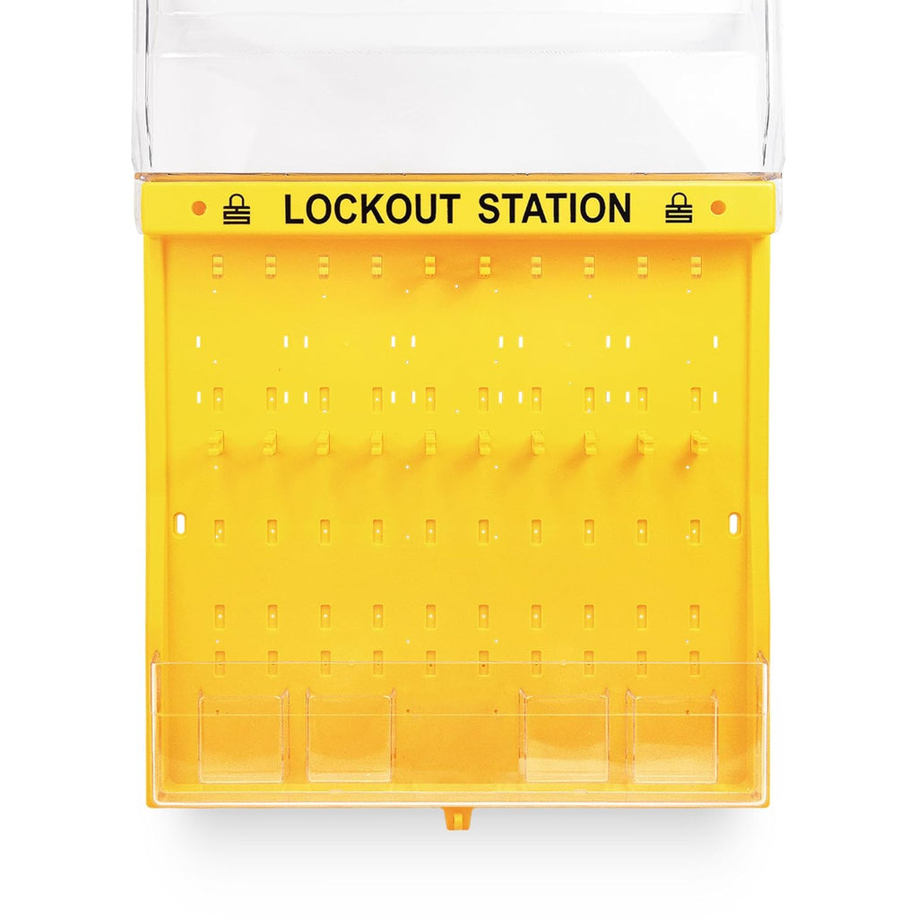 TRADESAFE Lockout Tagout Station, Unfilled Loto Station - No Lock Out Tag Out Devices Included, Wall Mount Loto Kit Board, Lockout Station with Lockable Cover