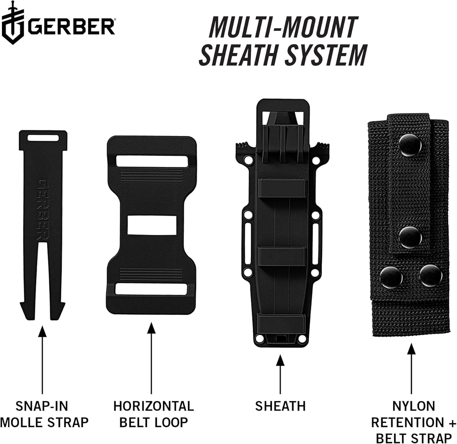 Gerber Gear StrongArm - Fixed-Blade Camping & Hunting Knife with Striking Pommel & Sheath - Premium Survival Gear - Made in USA - Coyote Brown, Serrated Edge