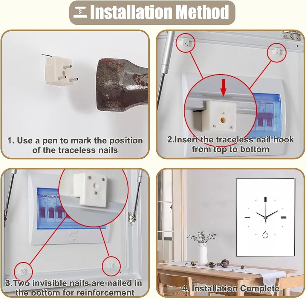 Clock Electrical Panel Cover Vertical, White Crystal Panel Breaker Box Lid Cover for Living Room/Offices, Indoor Fuse Box Cover Decorative Wall(B,40x50cm(15 3/4x19 3/4in))