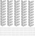 50Pcs Door Hasp Latch Lock, 90 Degree Hasp Right Angle Latch, Heavy Duty 201 Stainless Steel Door Clasp Hasp, for Shed, Barn, Cabinet(3inch)