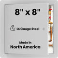 Best BA-AHD 8' x 8' Metal Access Panel with Concealed Pin Hinge, LEED Compliant 16-Gauge Steel Access Door for Non-Rated Drywall/Ceilings, White Drywall Panel with Rounded Corners, Screwdriver Latch